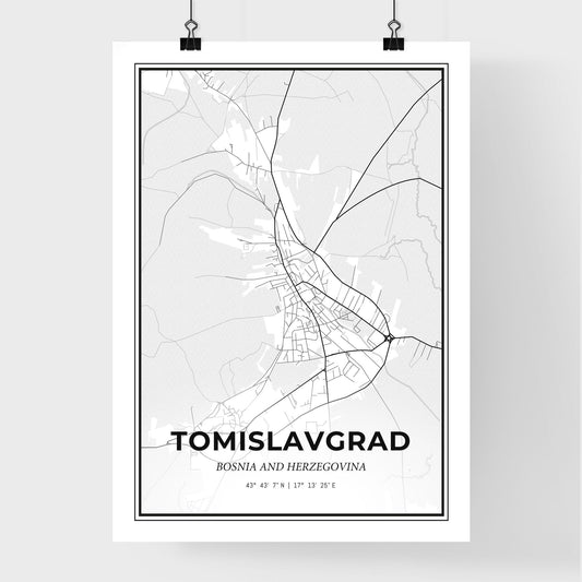 Tomislavgrad Bosnia and Herzegovina - Premium City Map Poster