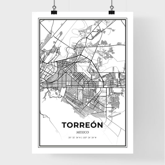 Torreón Mexico - Premium City Map Poster