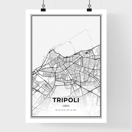 Tripoli Libya - Premium City Map Poster