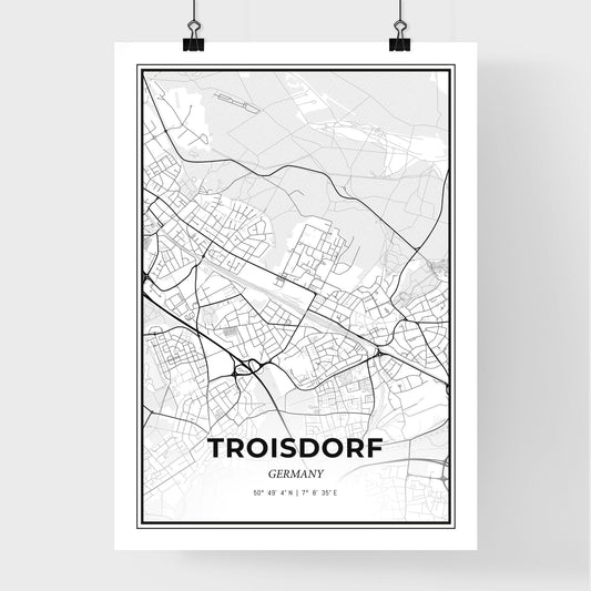 Troisdorf Germany - Premium City Map Poster