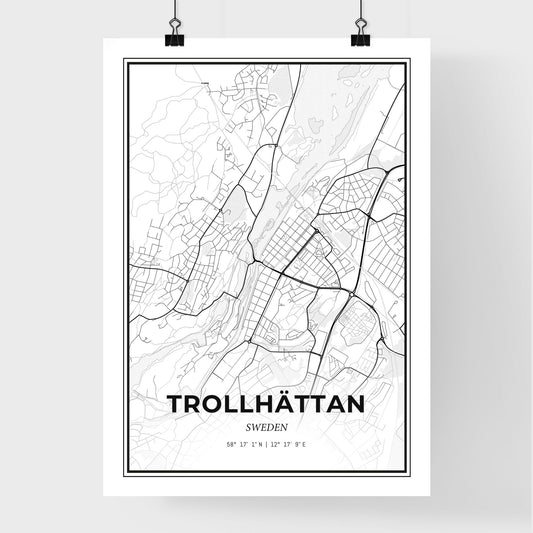 Trollhättan Sweden - Premium City Map Poster