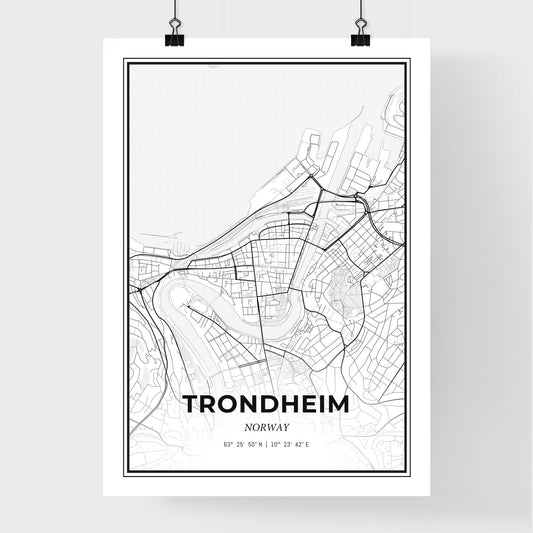Trondheim Norway - Premium City Map Poster