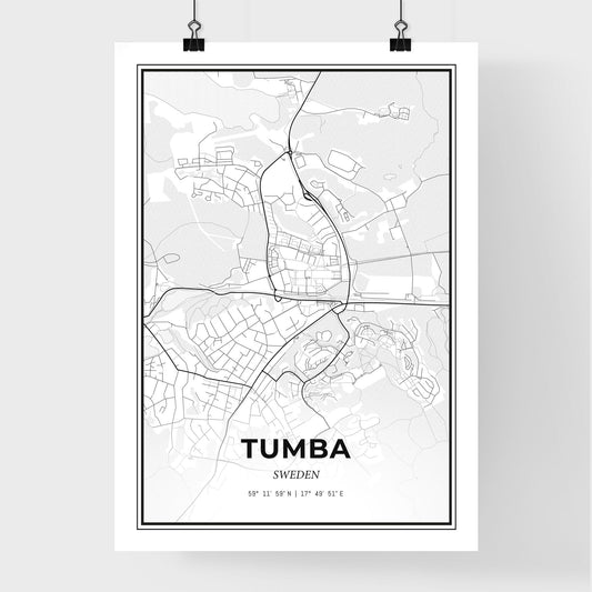 Tumba Sweden - Premium City Map Poster