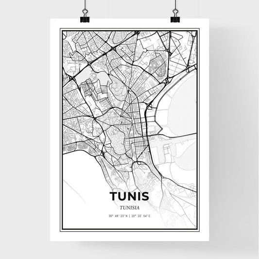 Tunis Tunisia - Premium City Map Poster