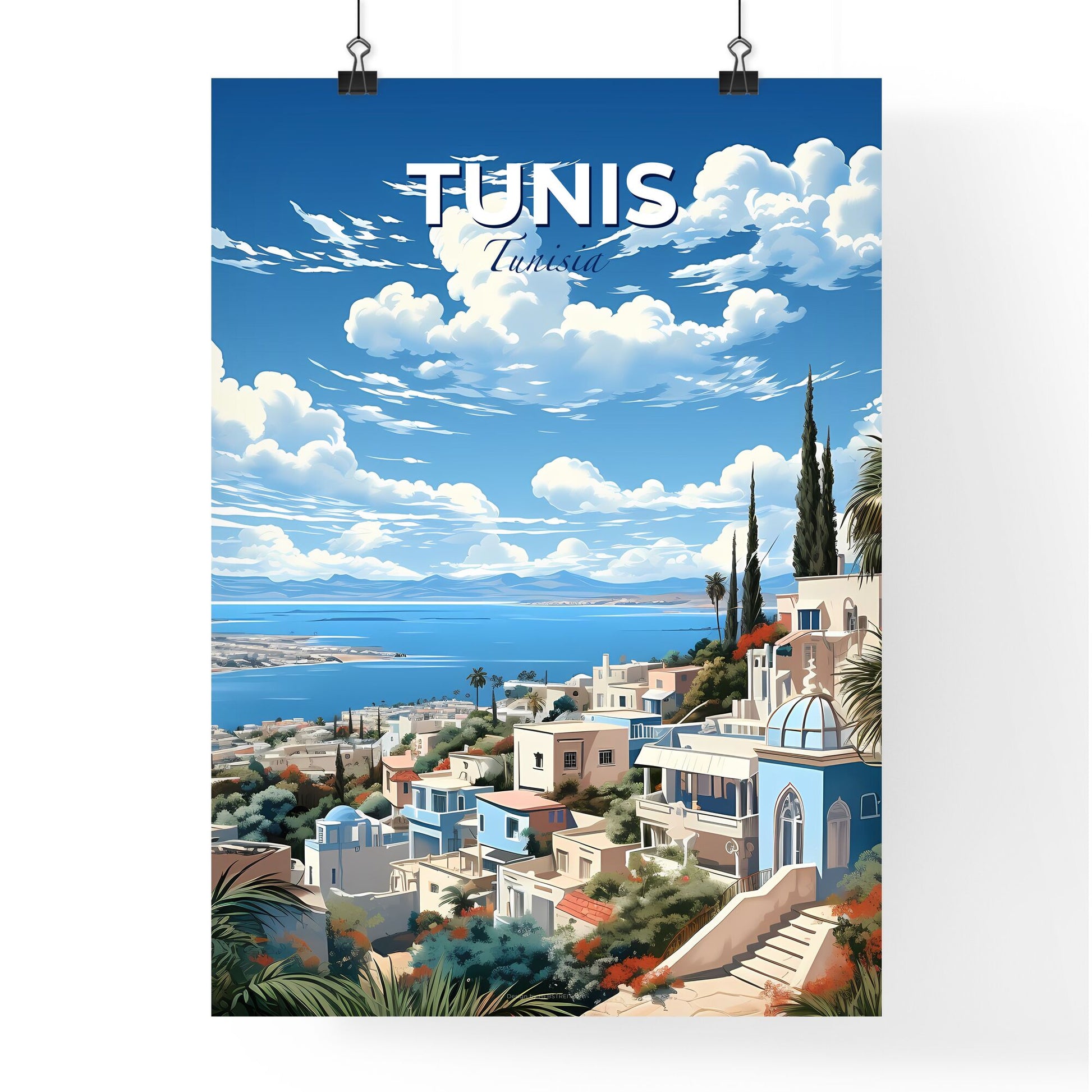 Tunis Tunisia Skyline City Painting Colorful Artwork Vibrant Canvas Default Title