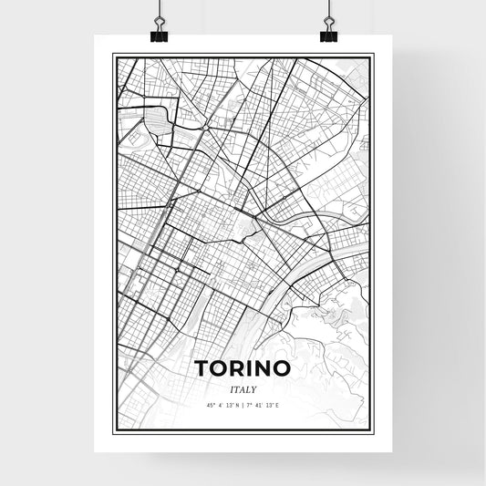 Turin Italy - Premium City Map Poster
