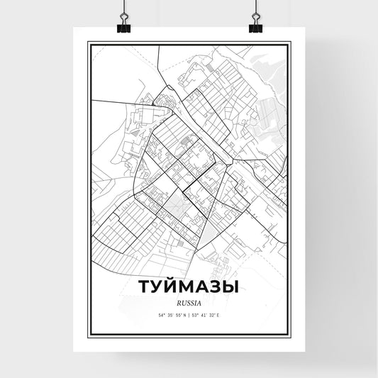 Tuymazy Russia - Premium City Map Poster