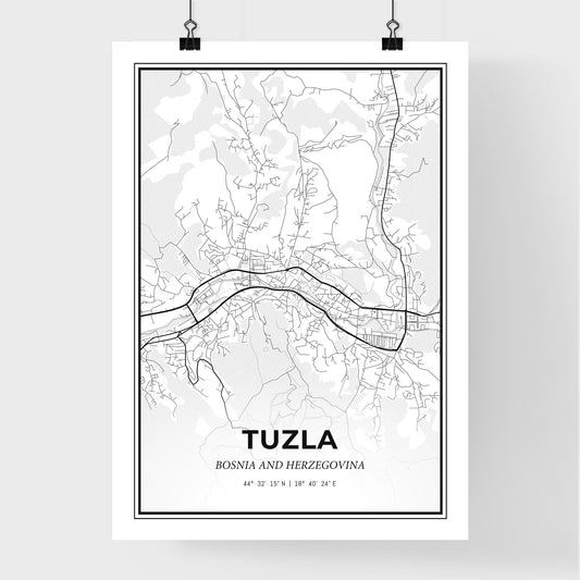 Tuzla Bosnia and Herzegovina - Premium City Map Poster