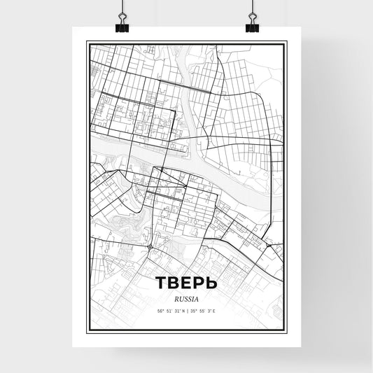 Tver Russia - Premium City Map Poster