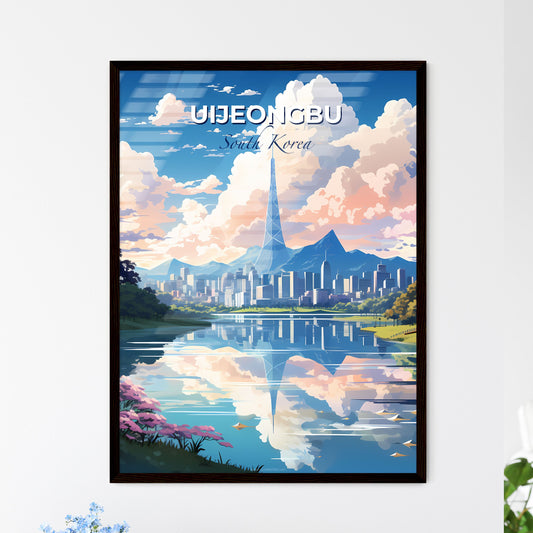 Colorful painting of tall city skyscrapers and towers in vibrant Uijeongbu, South Korea Default Title