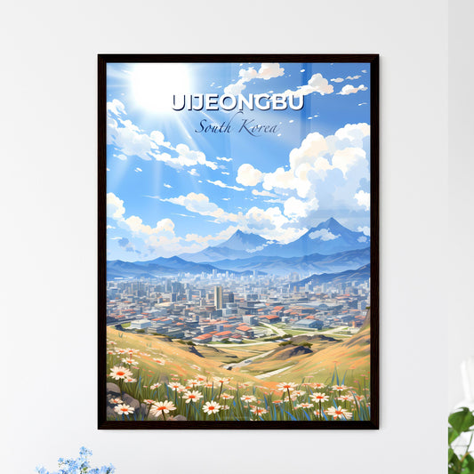 City Skyline Landscape Painting with Mountains - Vibrant and Artistic Uijeongbu South Korea Default Title