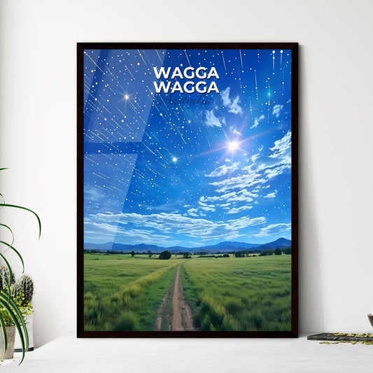 Vibrant impressionist painting dirt road field stars Wagga Wagga Australia night sky art Default Title