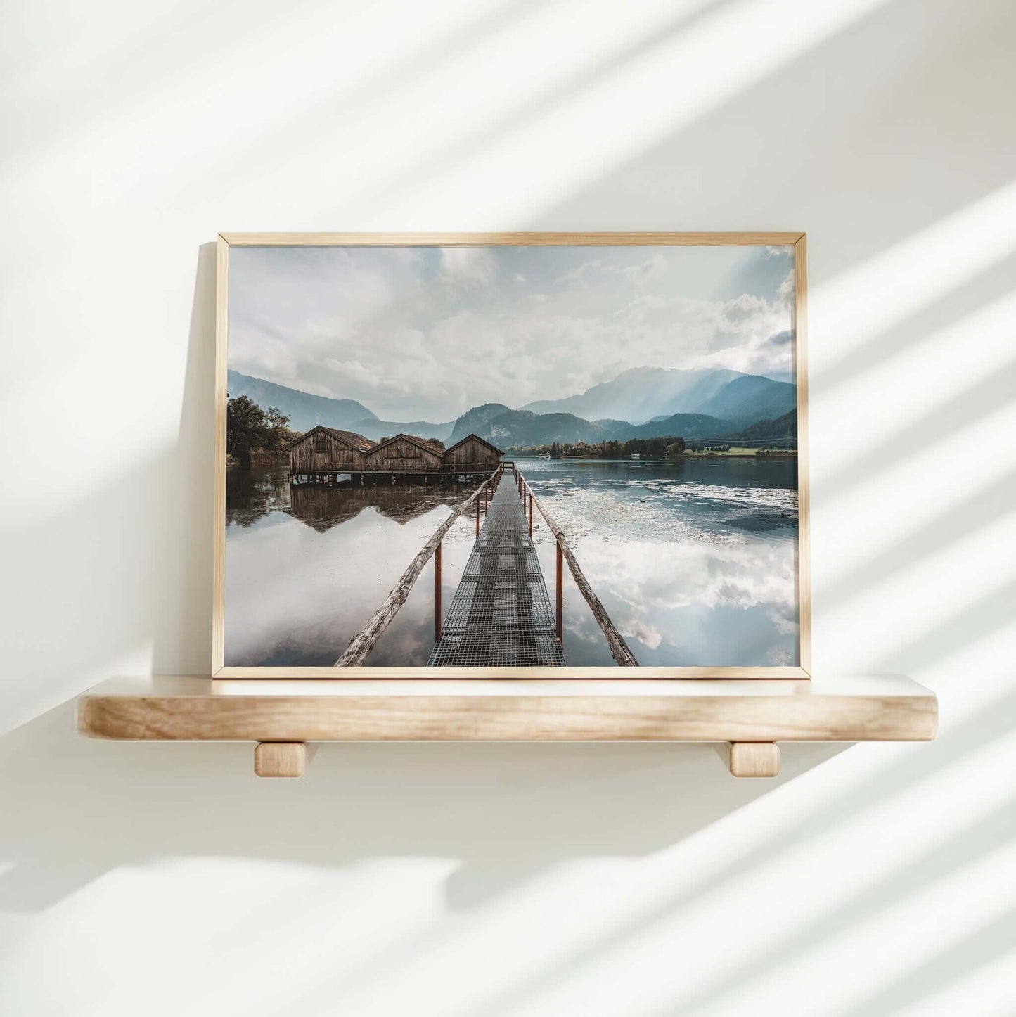 Kochelsee Boathouses Print – Bavarian Lake Landscape Photography