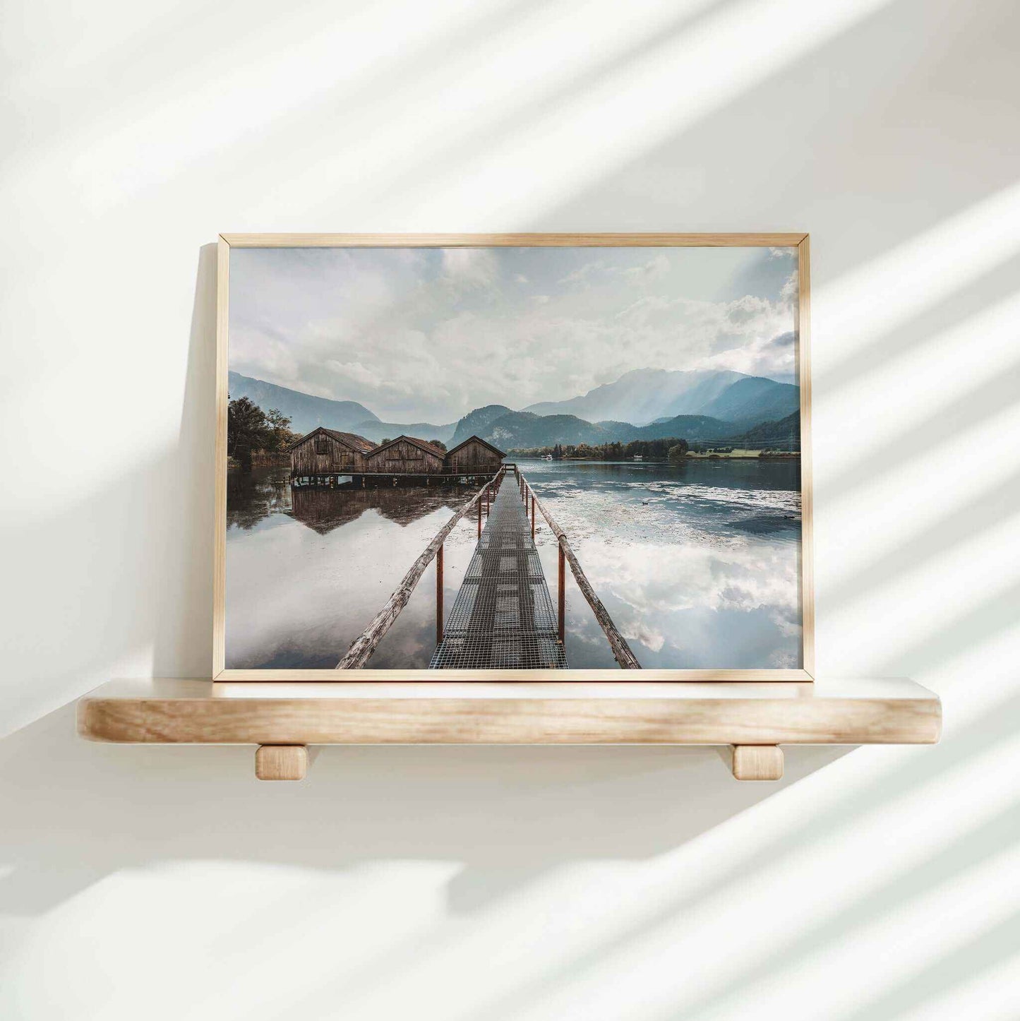 Kochelsee Boathouses Print – Bavarian Lake Landscape Photography