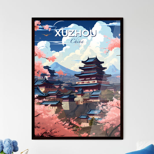 Xuzhou China Urban Painting Art - Building Pagoda Cherry Blossoms Vibrant Skyline Abstract Default Title