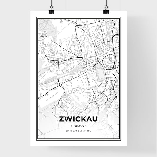 Zwickau Germany - Premium City Map Poster