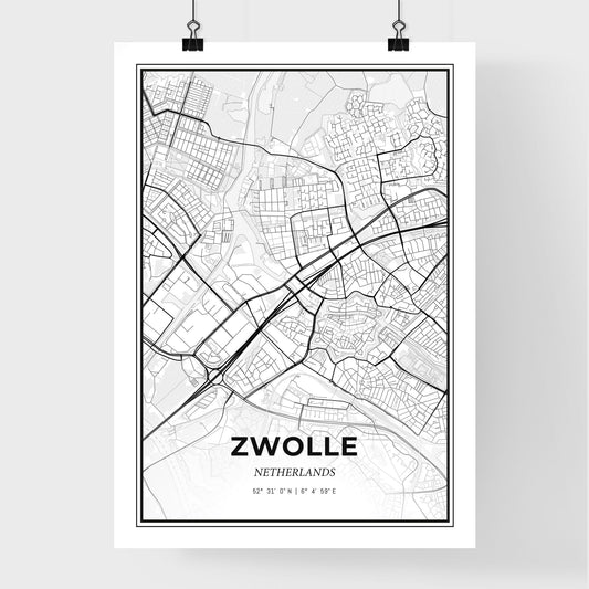 Zwolle Netherlands - Premium City Map Poster