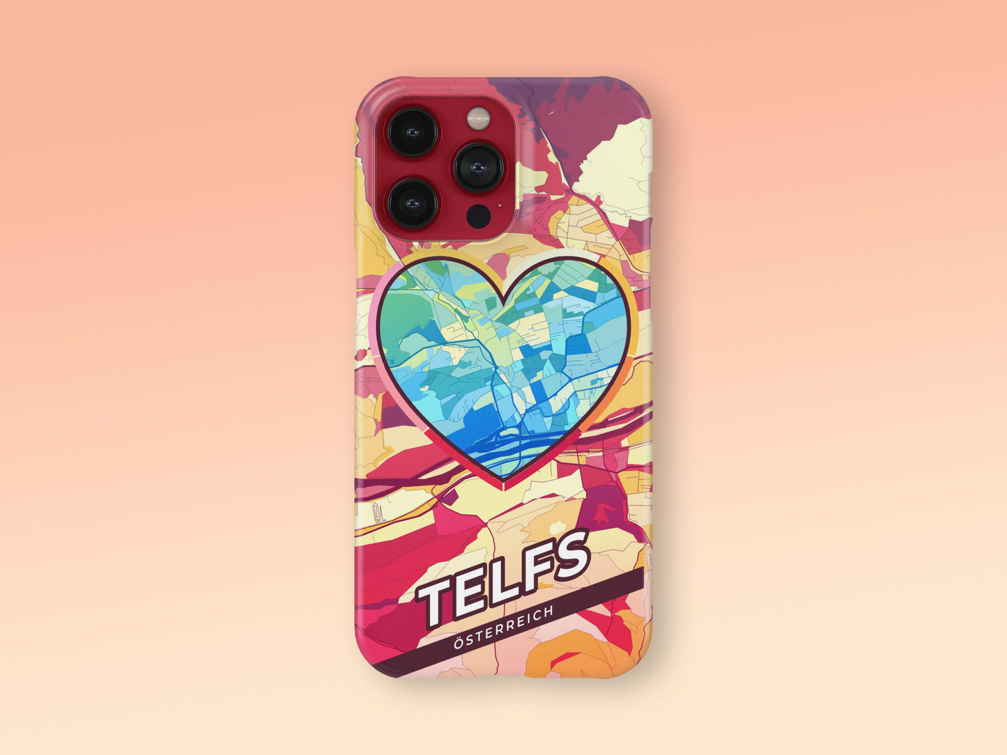 Telfs Österreich slim phone case with colorful icon. Birthday, wedding or housewarming gift. Couple match cases. 2