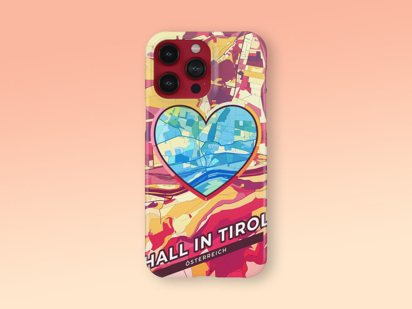Hall In Tirol Österreich slim phone case with colorful icon. Birthday, wedding or housewarming gift. Couple match cases. 2