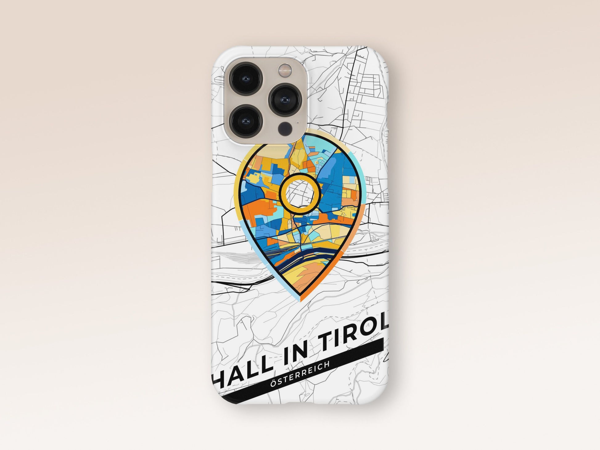 Hall In Tirol Österreich slim phone case with colorful icon. Birthday, wedding or housewarming gift. Couple match cases. 1