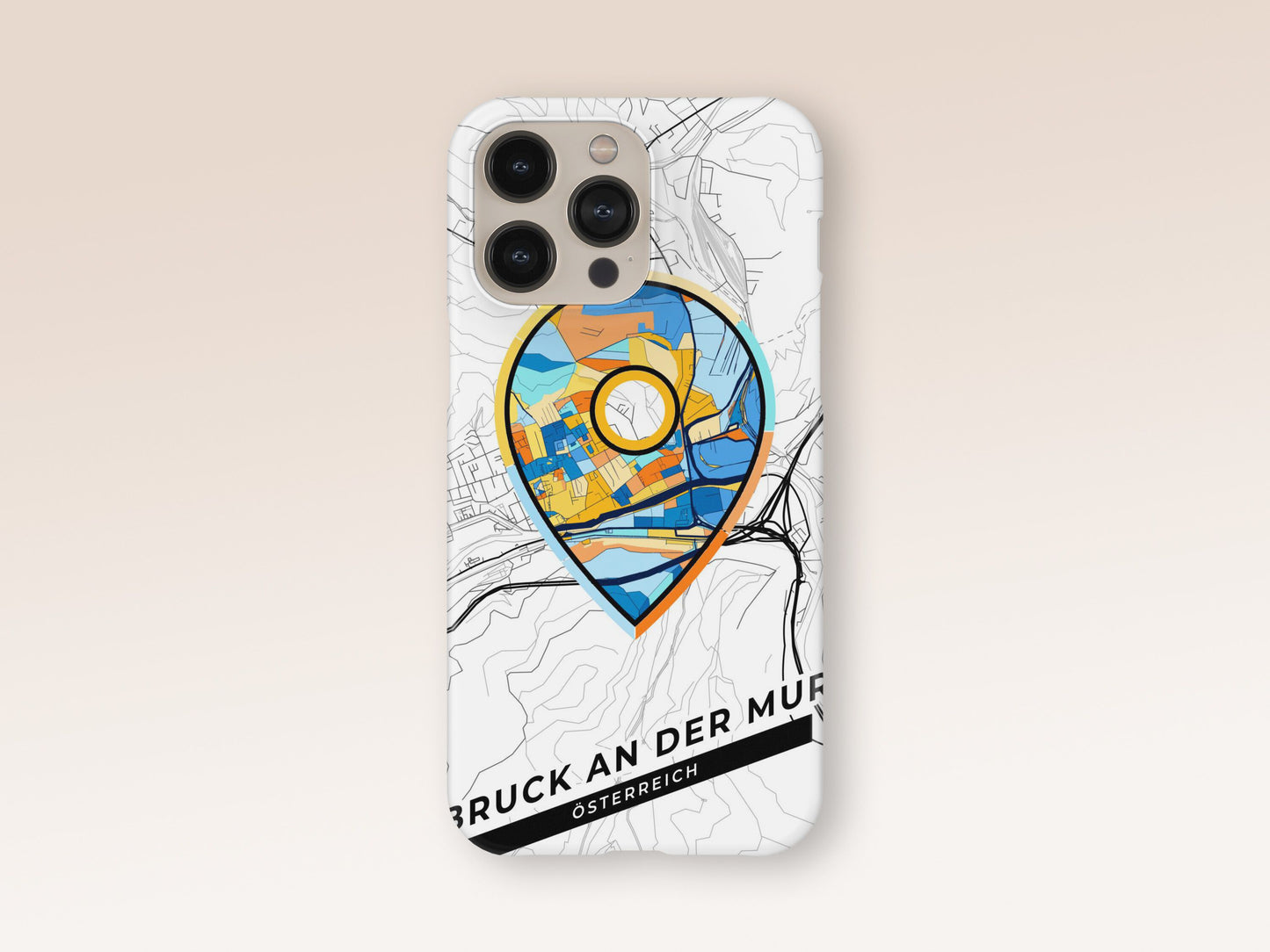 Bruck An Der Mur Österreich slim phone case with colorful icon. Birthday, wedding or housewarming gift. Couple match cases. 1