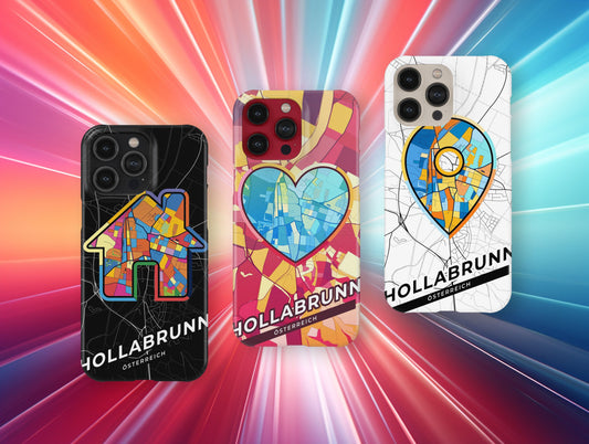 Hollabrunn Österreich slim phone case with colorful icon. Birthday, wedding or housewarming gift. Couple match cases.