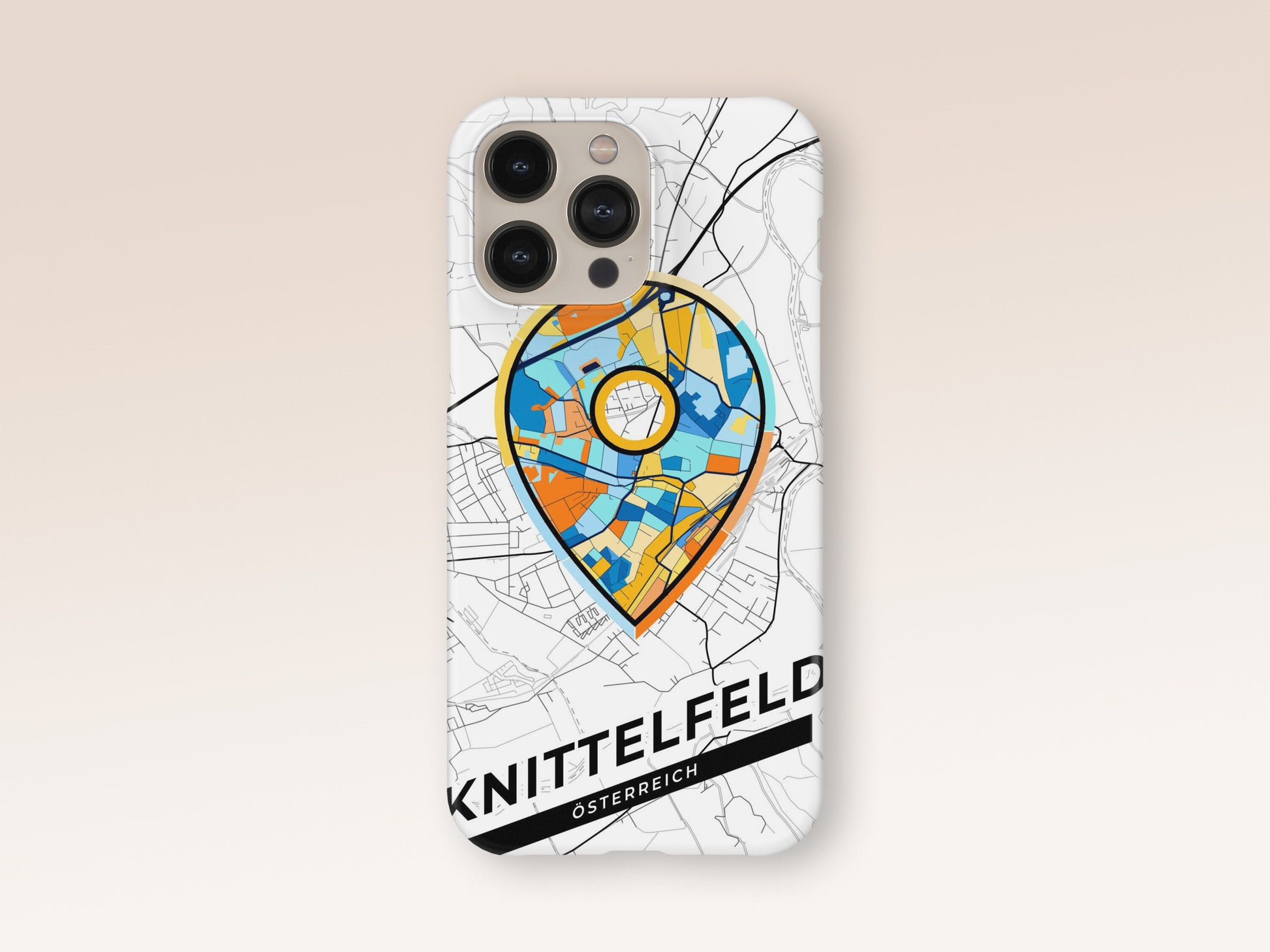 Knittelfeld Österreich slim phone case with colorful icon. Birthday, wedding or housewarming gift. Couple match cases. 1