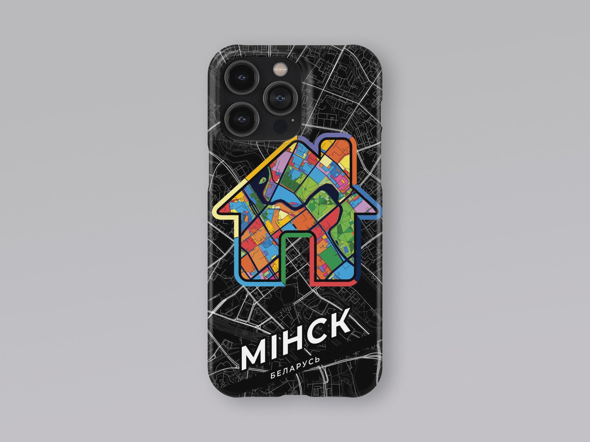 Мінск Беларусь slim phone case with colorful icon. Birthday, wedding or housewarming gift. Couple match cases. 3