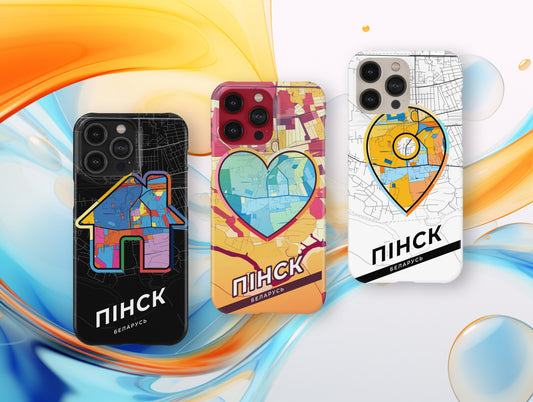 Пінск Беларусь slim phone case with colorful icon. Birthday, wedding or housewarming gift. Couple match cases.
