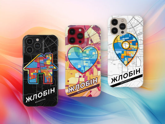 Жлобін Беларусь slim phone case with colorful icon. Birthday, wedding or housewarming gift. Couple match cases.