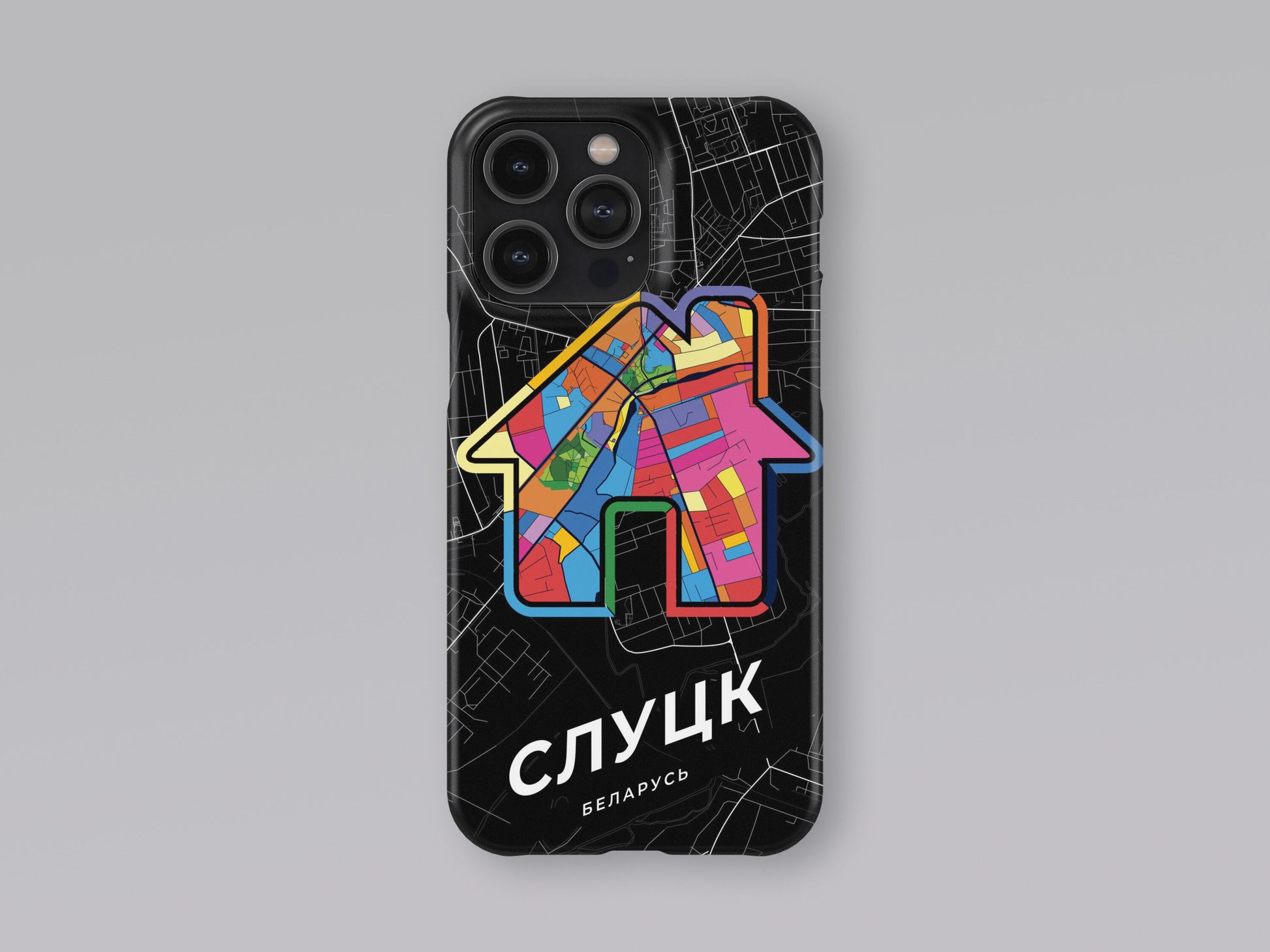 Слуцк Беларусь slim phone case with colorful icon. Birthday, wedding or housewarming gift. Couple match cases. 3