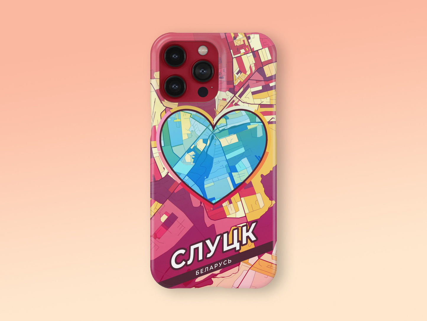 Слуцк Беларусь slim phone case with colorful icon. Birthday, wedding or housewarming gift. Couple match cases. 2