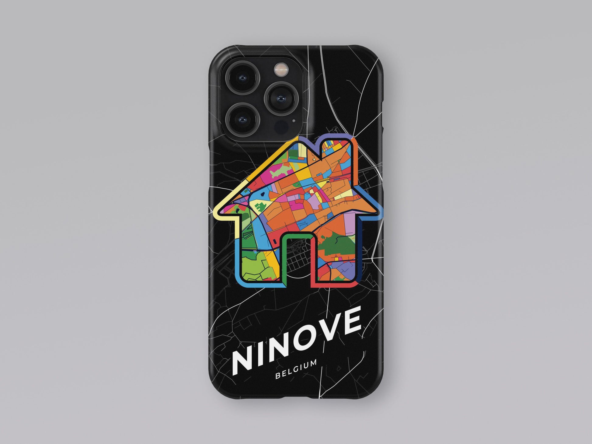 Ninove Belgium slim phone case with colorful icon. Birthday, wedding or housewarming gift. Couple match cases. 3