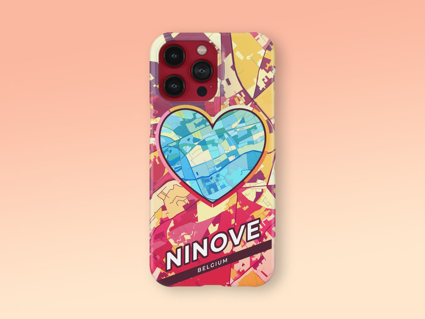 Ninove Belgium slim phone case with colorful icon. Birthday, wedding or housewarming gift. Couple match cases. 2