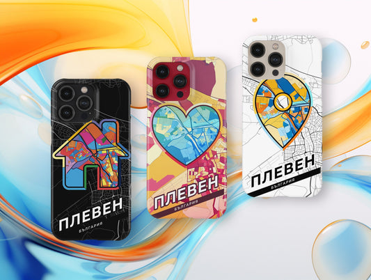 Плевен България slim phone case with colorful icon. Birthday, wedding or housewarming gift. Couple match cases.