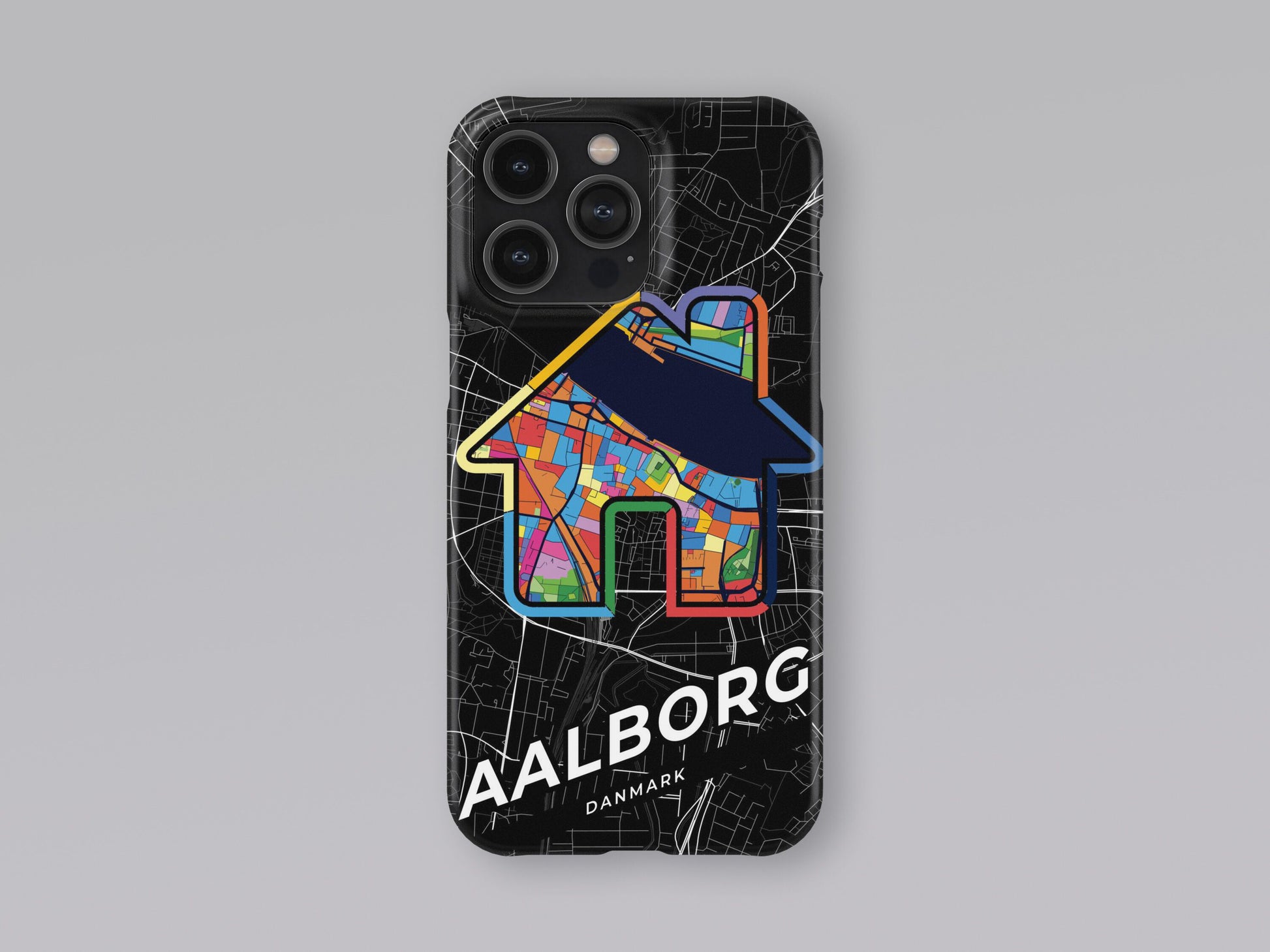 Aalborg Danmark slim phone case with colorful icon. Birthday, wedding or housewarming gift. Couple match cases. 3
