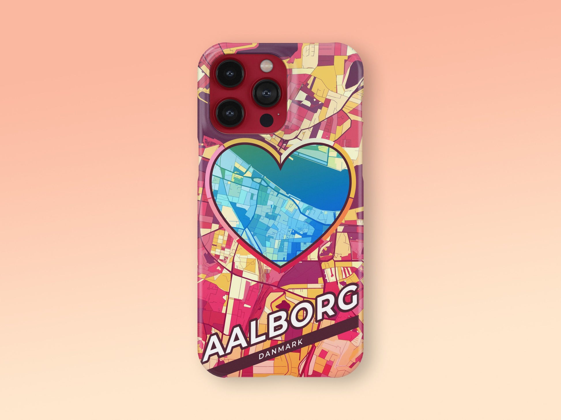 Aalborg Danmark slim phone case with colorful icon. Birthday, wedding or housewarming gift. Couple match cases. 2