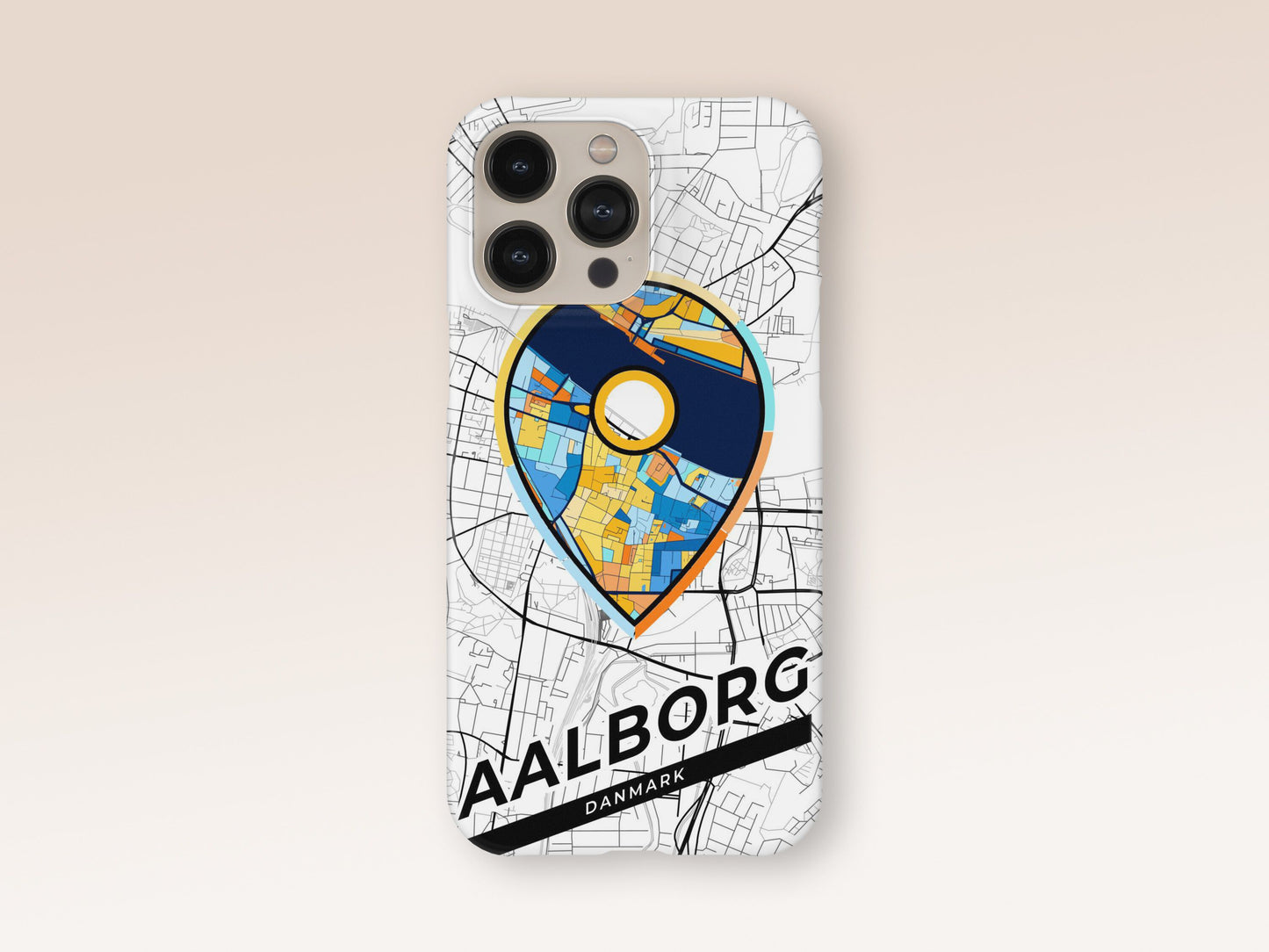 Aalborg Danmark slim phone case with colorful icon. Birthday, wedding or housewarming gift. Couple match cases. 1