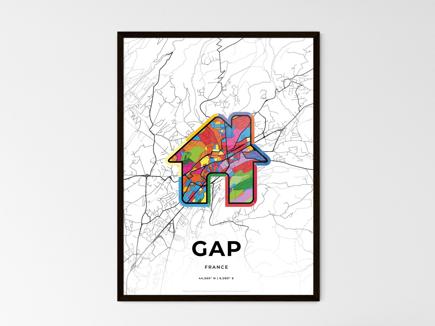 Gap France wedding art map with home icon
