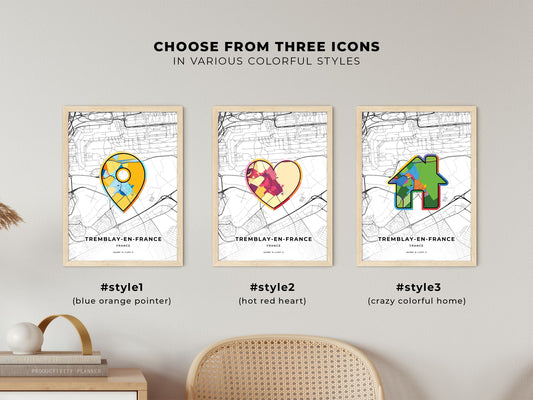 Tremblay-En-France France maps with colorful icons
