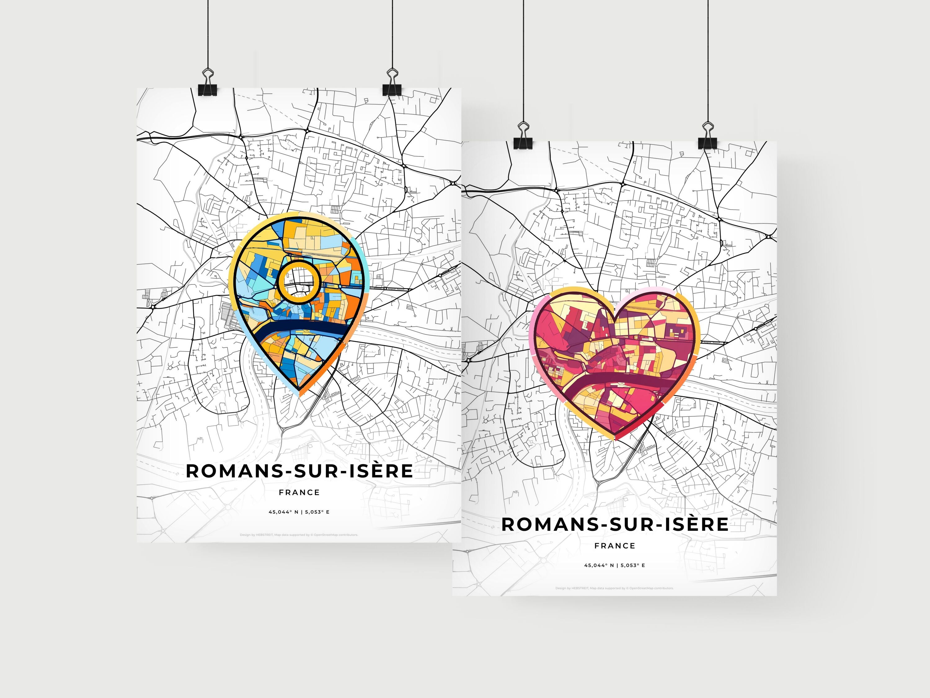 Art Map Of Romans Sur Is re France Minimal Art Map With A Colorful art-map-of-romans-sur-is-re-france-minimal-art-map-with-a-colorful