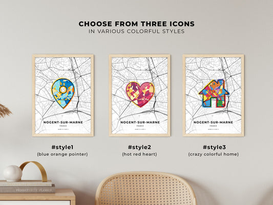 Nogent-Sur-Marne France maps with colorful icons