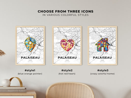 Palaiseau France maps with colorful icons