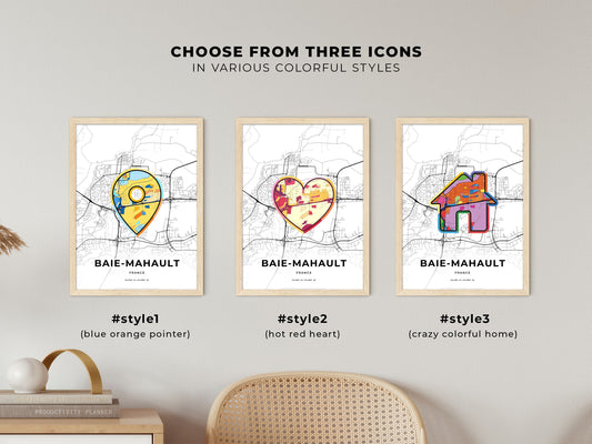 Baie-Mahault France maps with colorful icons