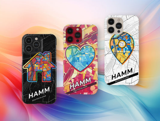Hamm Deutschland slim phone case with colorful icon. Birthday, wedding or housewarming gift. Couple match cases.