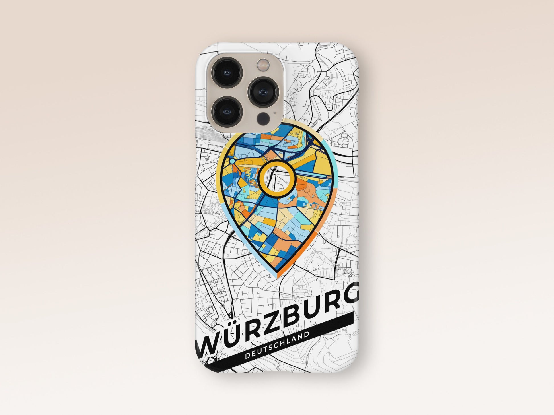 Würzburg Deutschland slim phone case with colorful icon. Birthday, wedding or housewarming gift. Couple match cases. 1