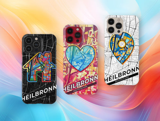 Heilbronn Deutschland slim phone case with colorful icon. Birthday, wedding or housewarming gift. Couple match cases.