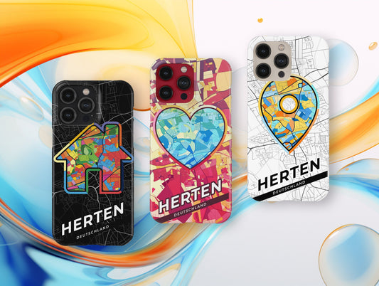 Herten Deutschland slim phone case with colorful icon. Birthday, wedding or housewarming gift. Couple match cases.