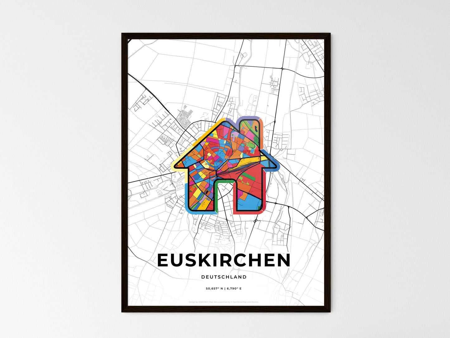 Euskirchen Germany wedding art map with home icon