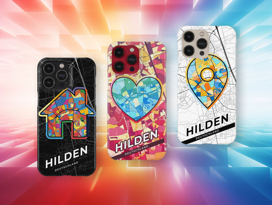 Hilden Deutschland slim phone case with colorful icon. Birthday, wedding or housewarming gift. Couple match cases.